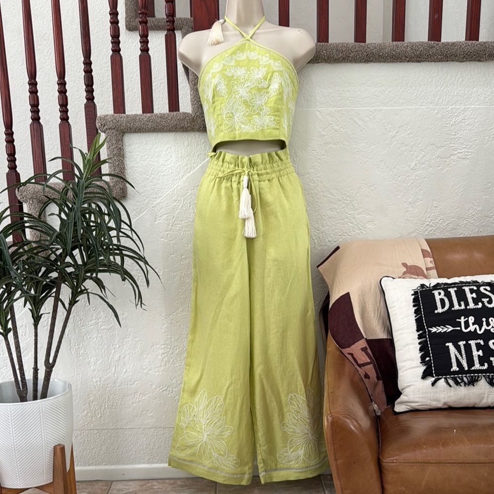 Lime Green Halter Jumpsuit